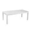Tavolino da giardino in alluminio bianco 120x60x45 cm