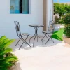Tavolino e sedie da giardino set Huston in acciaio 2 posti