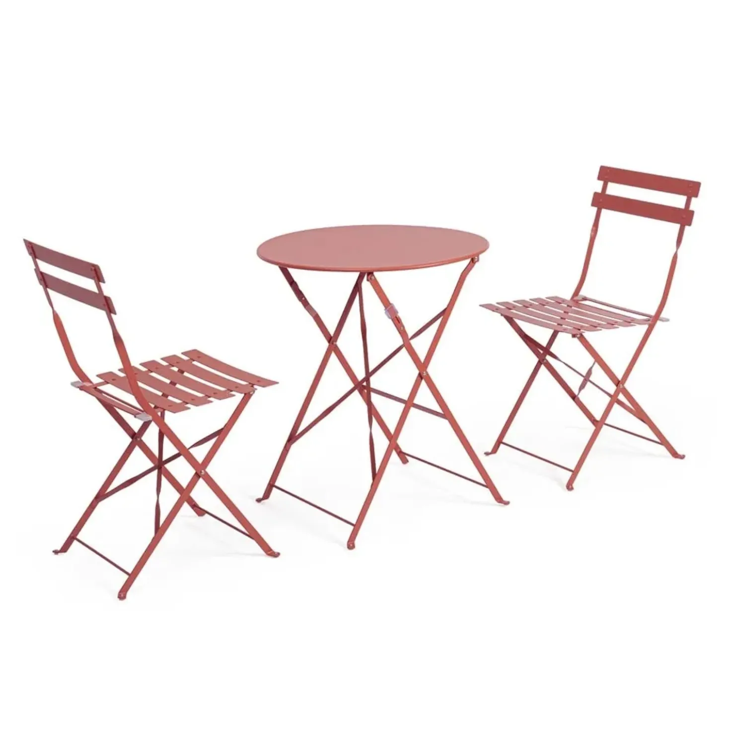 Tavolino e sedie da giardino Bistrot Austin in acciaio terracotta 2 posti