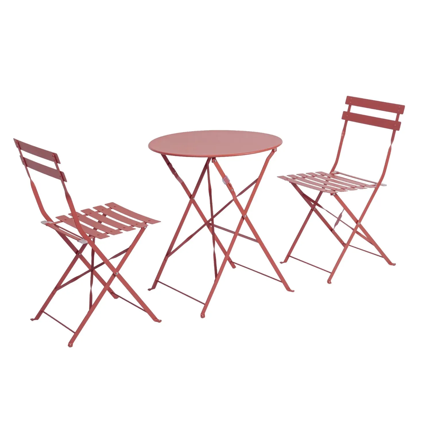 Tavolino e sedie da giardino Bistrot Austin in acciaio terracotta 2 posti