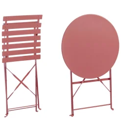 Tavolino e sedie da giardino Bistrot Austin in acciaio terracotta 2 posti