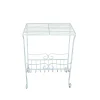 Tavolino in metallo con portariviste 40x28x53 cm bianco