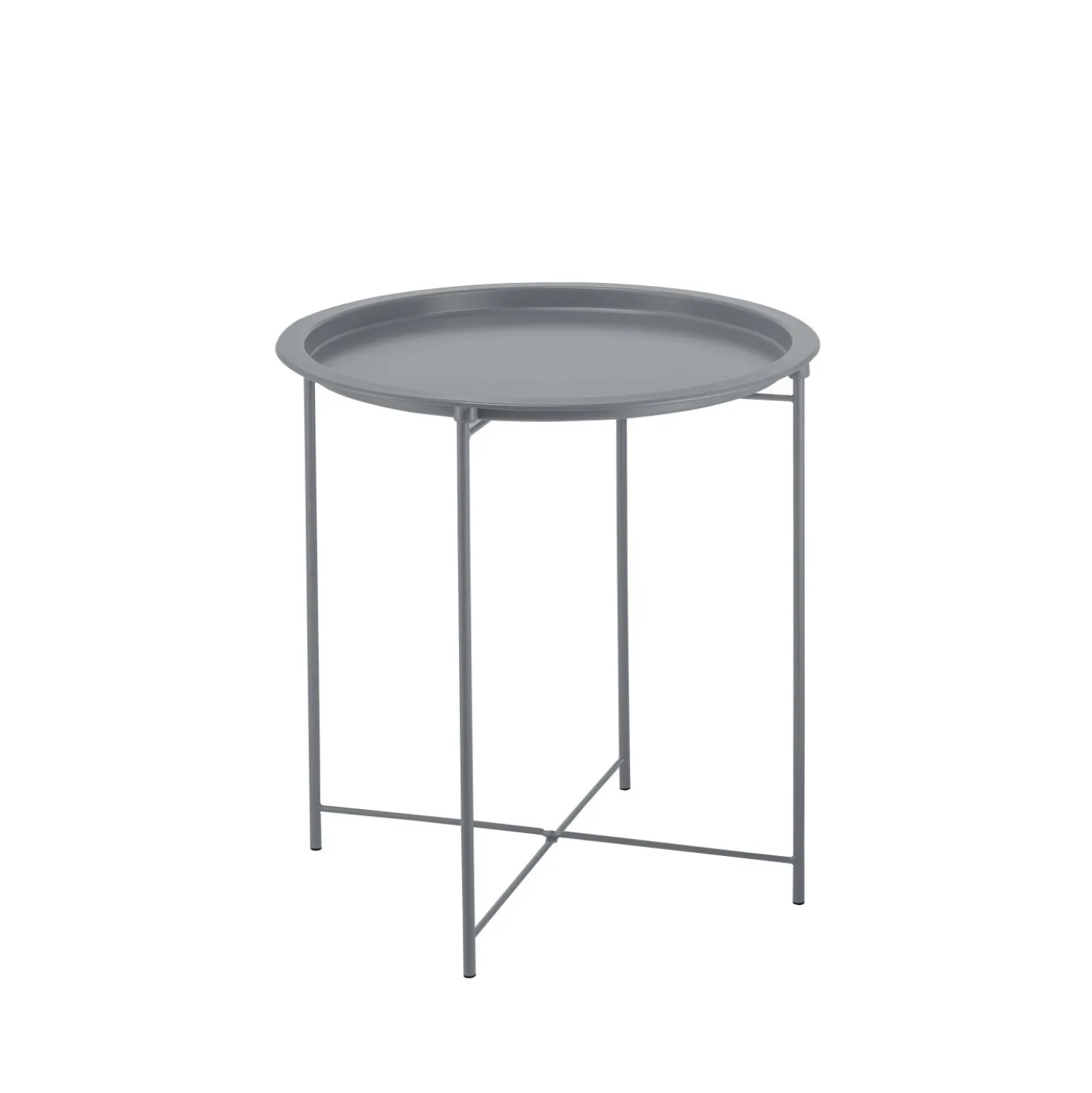 Tavolino pieghevole in metallo con vassoio 47x47x51 cm colori assortiti