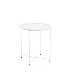 Tavolino pieghevole in metallo con vassoio 47x47x51 cm colori assortiti