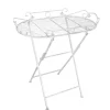 Tavolino pieghevole in metallo 64x37x65 cm bianco