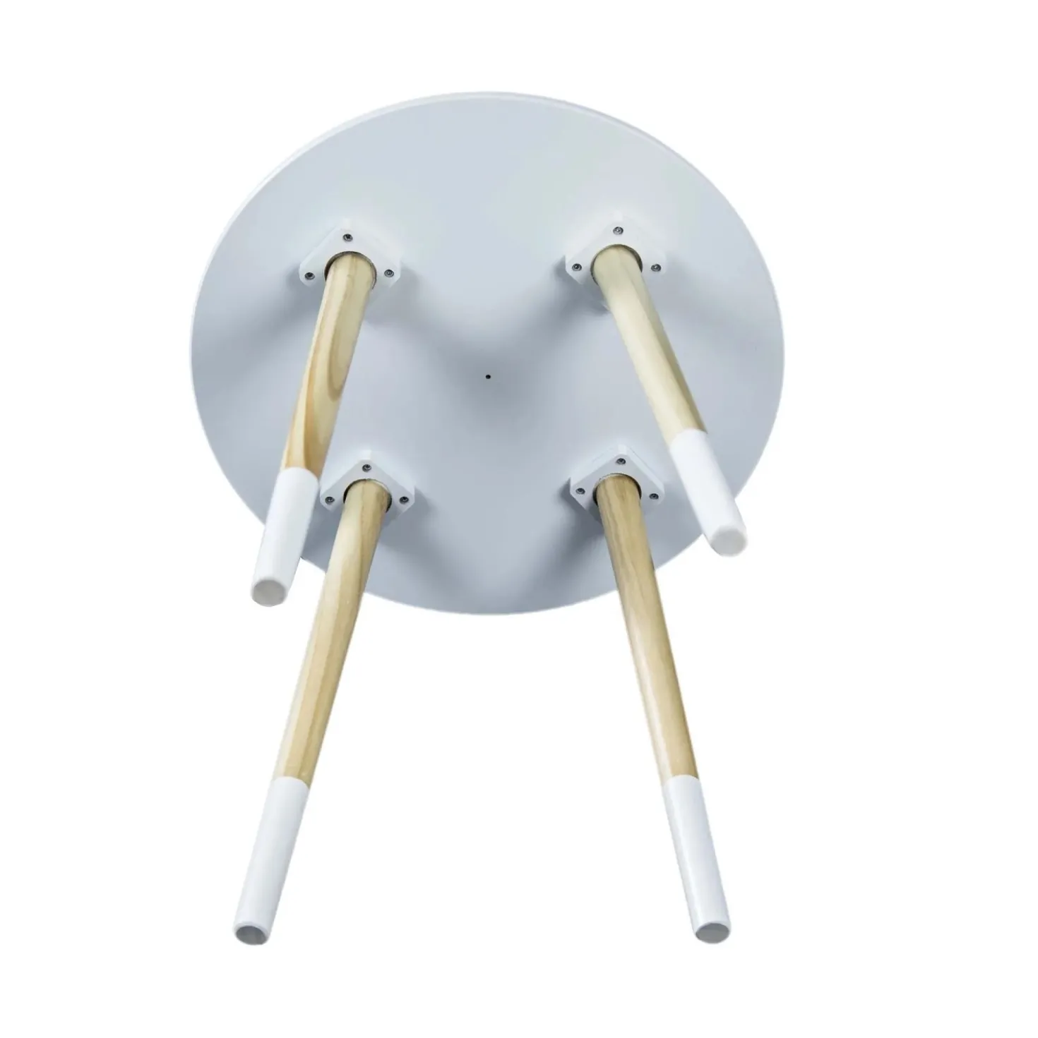 Tavolino rotondo con top in mdf 48x48x48 cm bianco