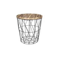 Tavolino rotondo con top in mdf 42x42x41 cm