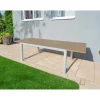 Tavolo allungabile da giardino Sicilia in alluminio bianco 200-300x100 cm
