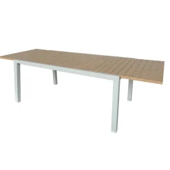 Tavolo allungabile da giardino Sicilia in alluminio bianco 200-300x100 cm