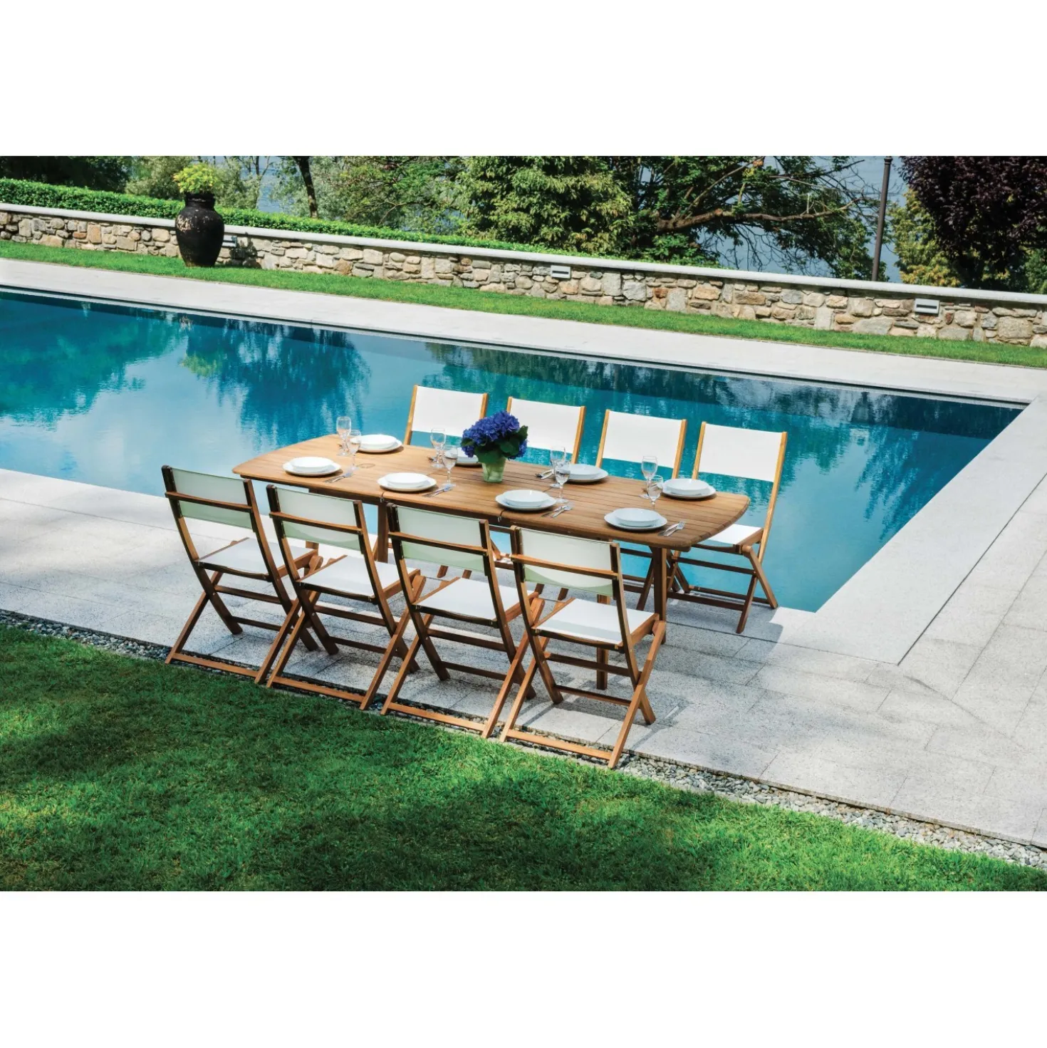 Tavolo allungabile da giardino in acacia 180/240x90 cm