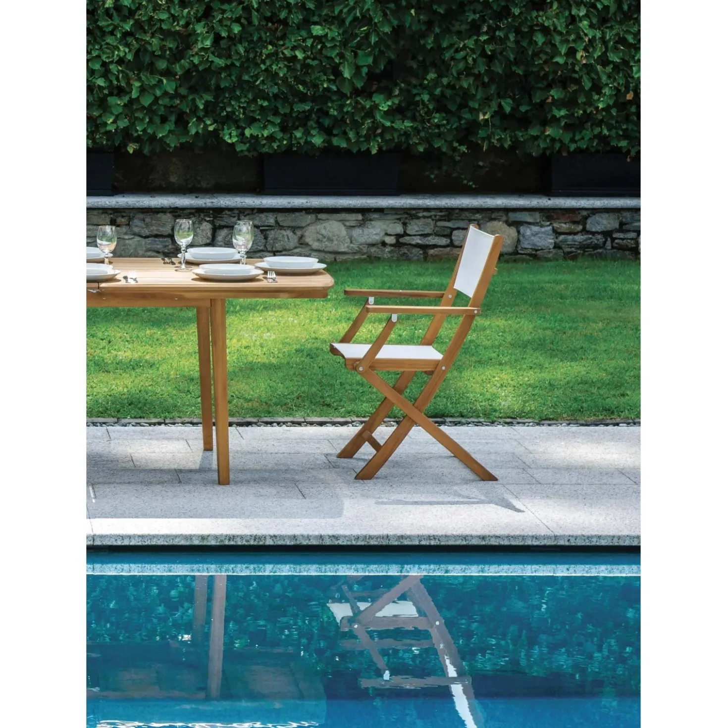 Tavolo allungabile da giardino in acacia 180/240x90 cm