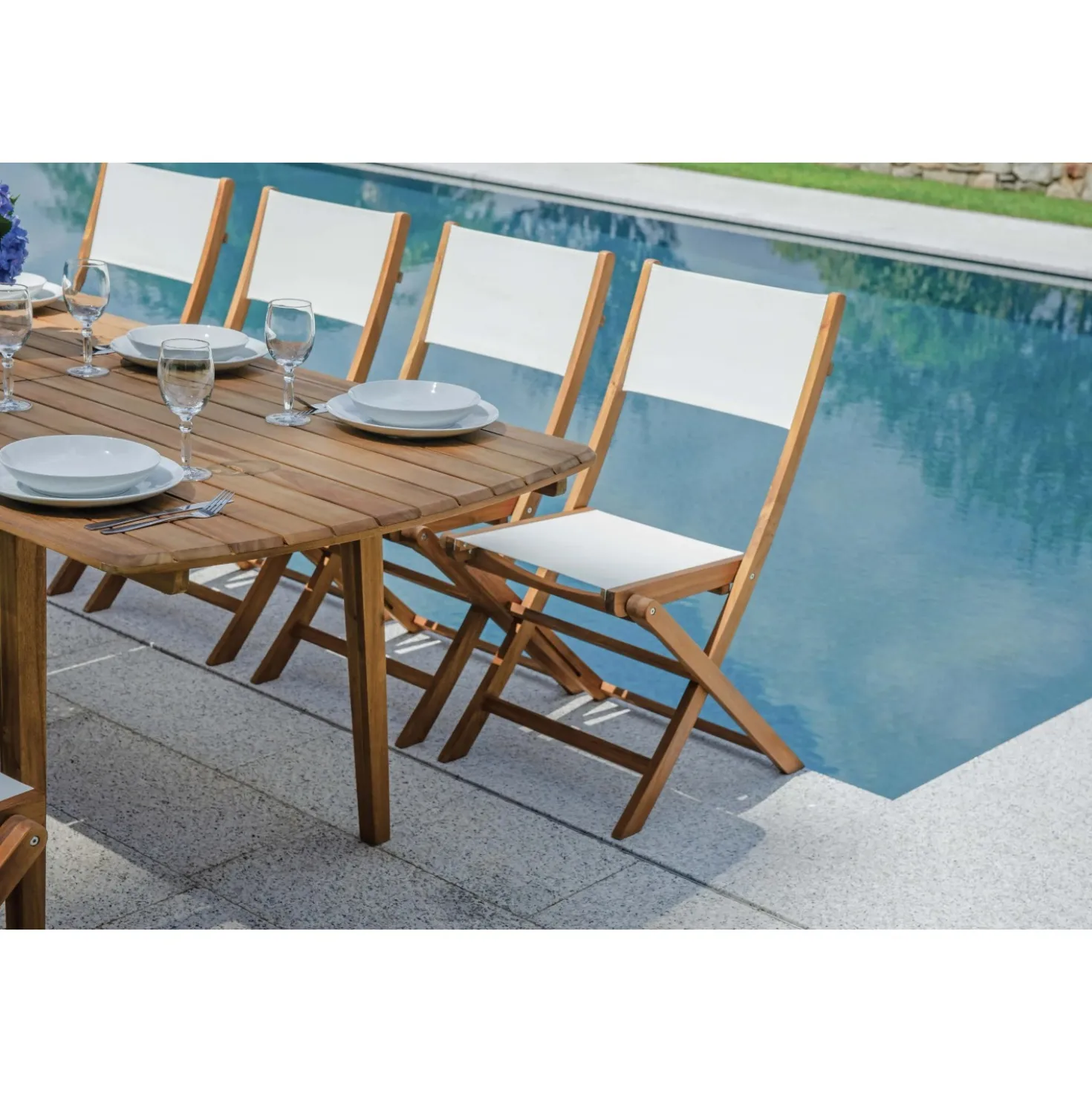Tavolo allungabile da giardino in acacia 180/240x90 cm
