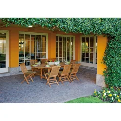 Tavolo allungabile da giardino in teak 180/240 x 120 cm