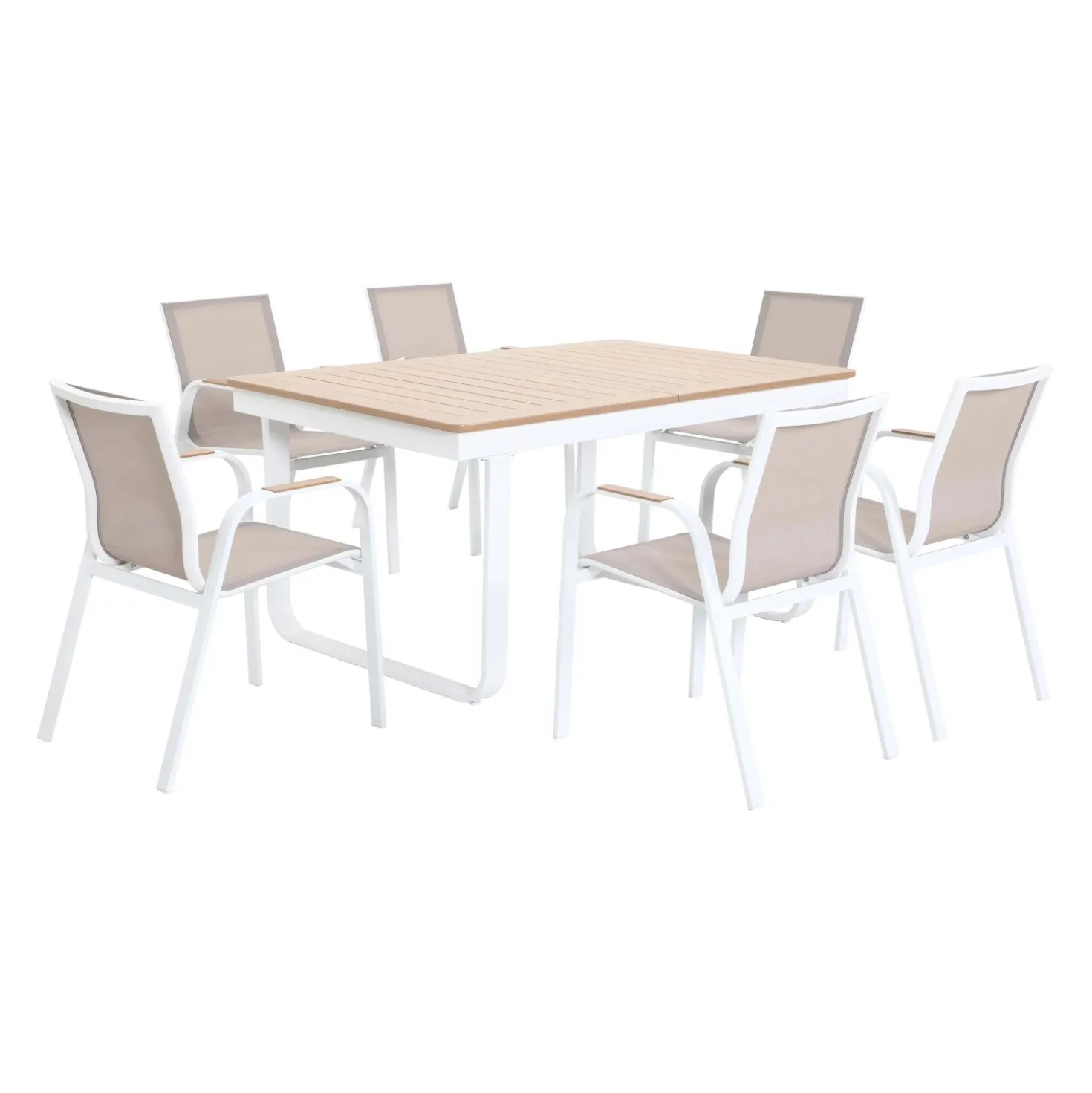 Tavolo allungabile da giardino Butterfield allu beige 155/246x100x75.5 cm