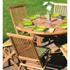 Tavolo allungabile da giardino tondo in teak 120/170x120 cm