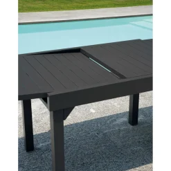 Tavolo allungabile da giardino in alluminio antracite 104-208x75 cm