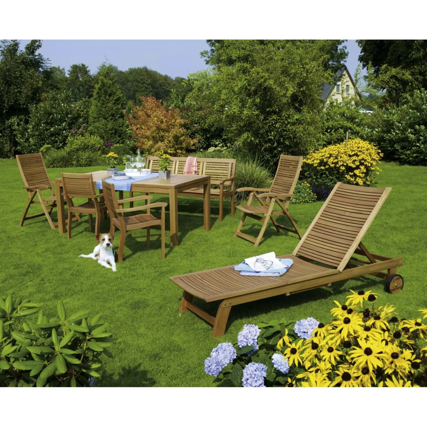 Tavolo allungabile da giardino Chelsea in legno di eucalipto 220-300x110 cm