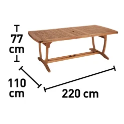 Tavolo allungabile da giardino Chelsea in legno di eucalipto 220-300x110 cm