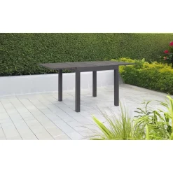 Tavolo allungabile da giardino Cliv in alluminio antracit 80/160x80 cm