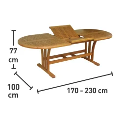 Tavolo allungabile da giardino Chelsea in legno di eucalipto 170-230x100 cm