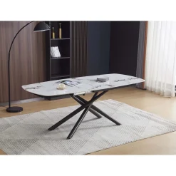 Tavolo allungabile da pranzo Astrid marmo bianco 140x90x76 cm