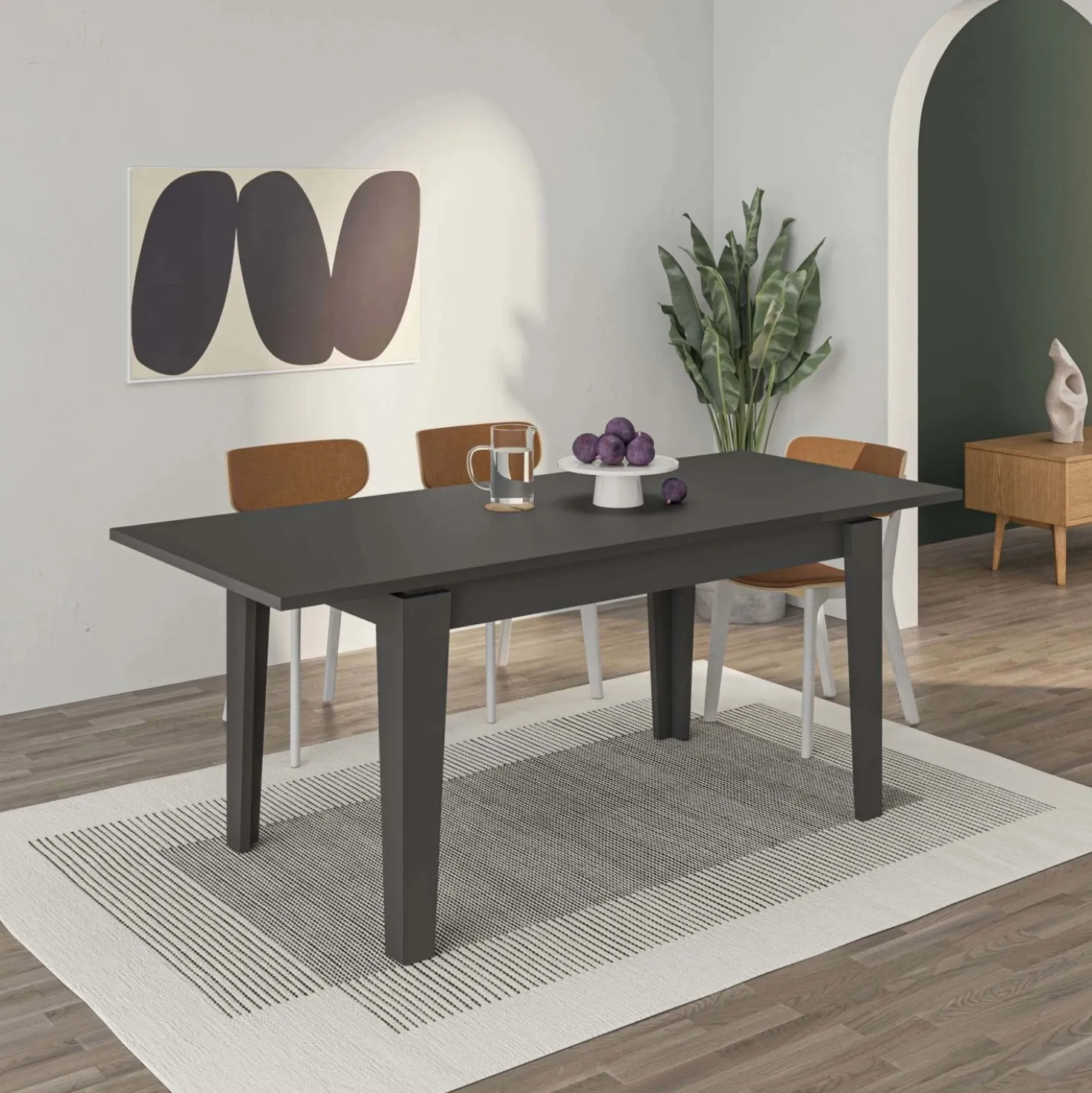Tavolo allungabile da pranzo Tolmen antracite 140x80 cm