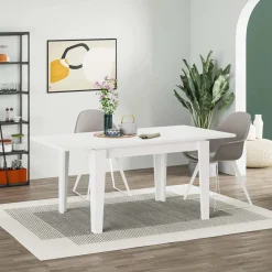 Tavolo allungabile da pranzo Megaron bianco 120x80 cm