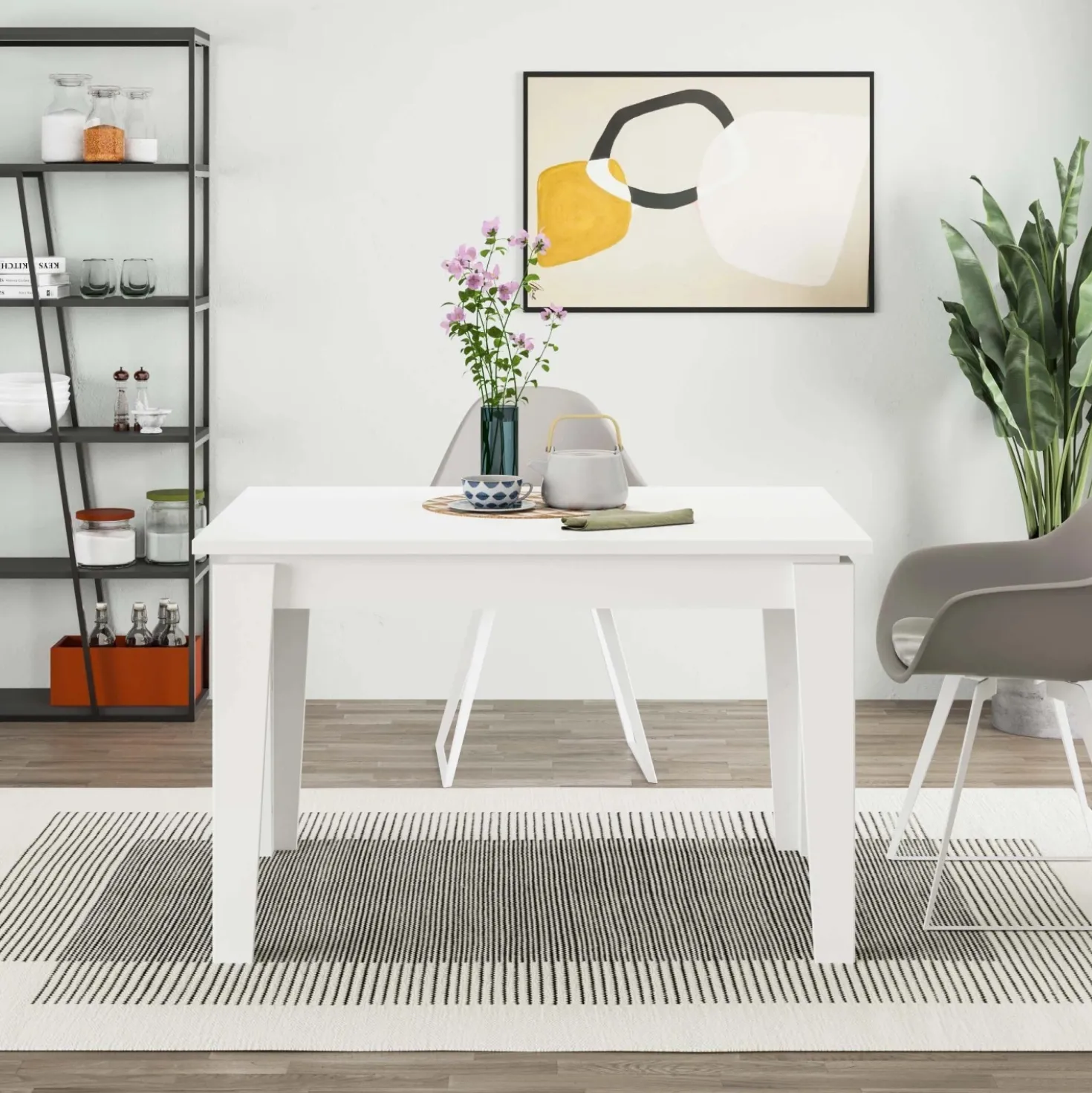 Tavolo allungabile da pranzo Megaron bianco 120x80 cm