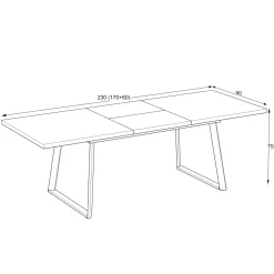Tavolo allungabile da pranzo Lavinya cashmere 170x90x75 cm