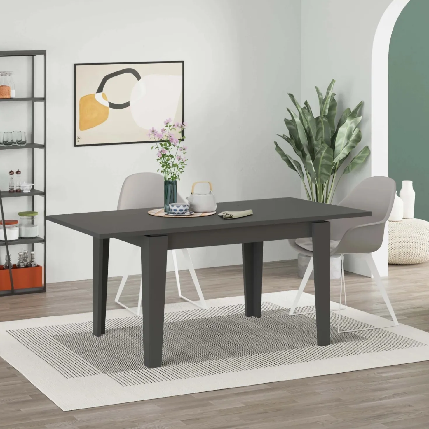Tavolo allungabile da pranzo Megaron antracite 120x80 cm