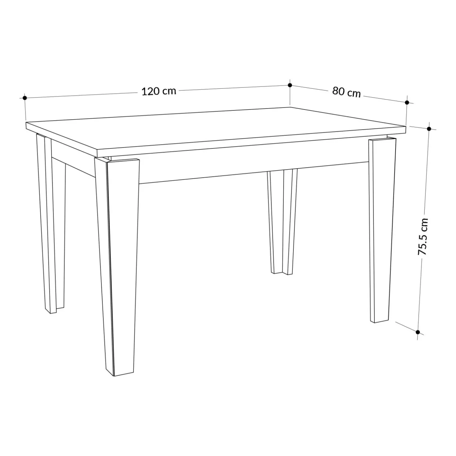 Tavolo allungabile da pranzo Megaron antracite 120x80 cm