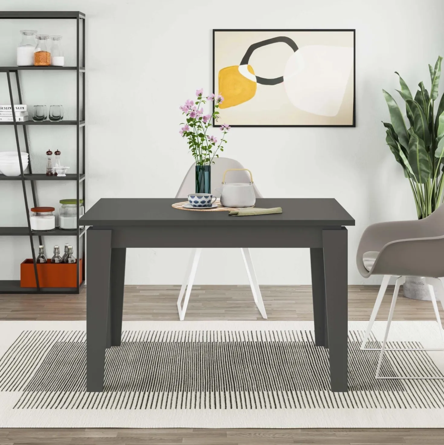 Tavolo allungabile da pranzo Megaron antracite 120x80 cm