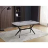 Tavolo allungabile da pranzo Riley marmo grigio lucido 160x90x76 cm