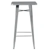 Tavolo alto da giardino in lamiera grgio 60x60xH108 cm