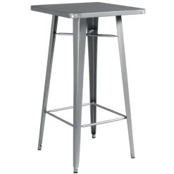 Tavolo alto da giardino in lamiera grgio 60x60xH108 cm