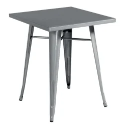 Tavolo alto da giardino in lamiera grigio 60x60xH73 cm