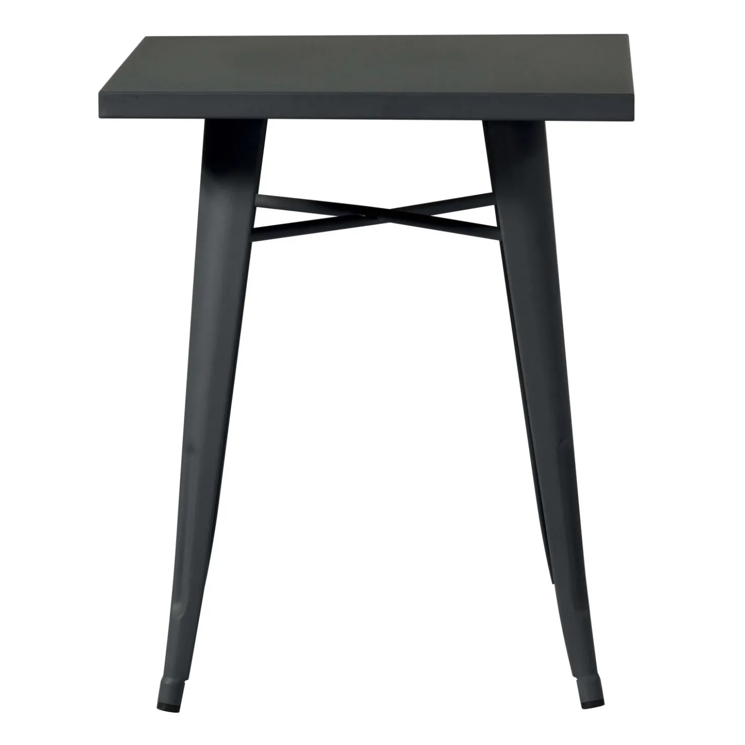 Tavolo alto da giardino in lamiera nero 60x60xH73 cm