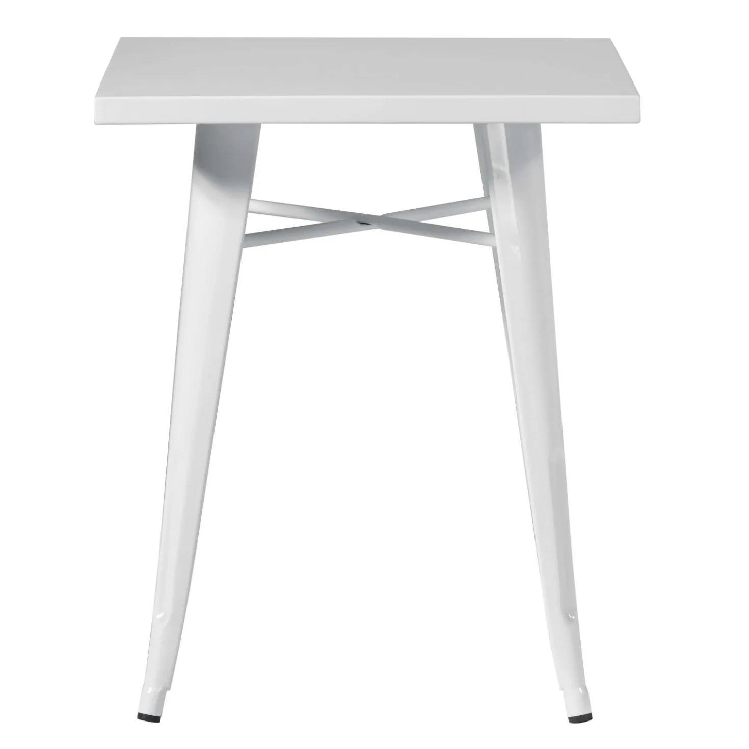 Tavolo alto da giardino in lamiera avorio 60x60xH73 cm