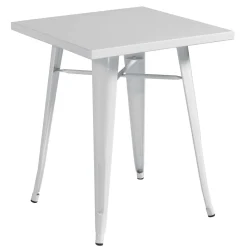 Tavolo alto da giardino in lamiera avorio 60x60xH73 cm