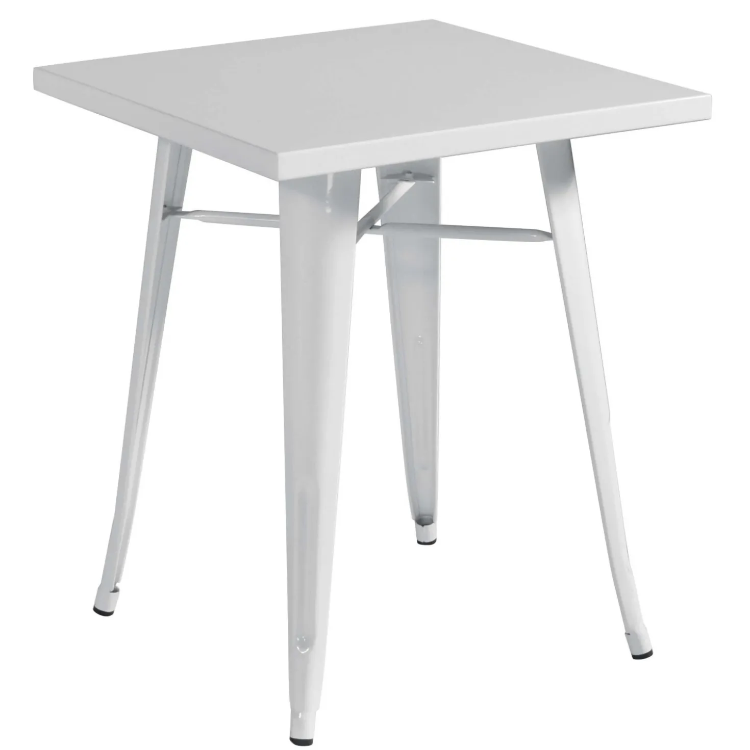 Tavolo alto da giardino in lamiera avorio 60x60xH73 cm