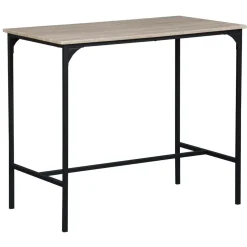Tavolo bar struttura in metallo e piano in MDF 100x60x87 cm nero