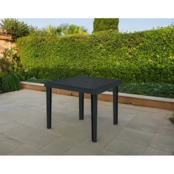Tavolo da giardino Boheme in materiale ecologico 90x90 cm antracite