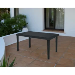 Tavolo da giardino Boheme in materiale ecologico 150x90 cm antracite