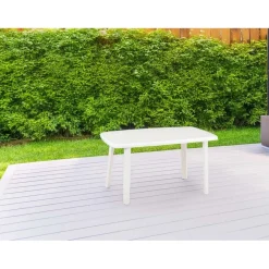 Tavolo da giardino Cayman in polipropilene 137x85x72 cm bianco