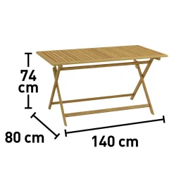 Tavolo da giardino Fontanillo in legno di acacia 140x80 cm
