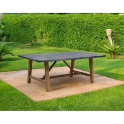 Tavolo da giardino Garey in poliresina e legno di eucalipto 220x100xH74 cm