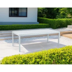 Tavolo da giardino Icara in alluminio e polipropilene 210x100xH75 cm