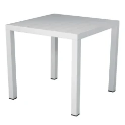Tavolo da giardino in alluminio bianco 80x80 cm
