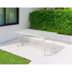 Tavolo da giardino in ferro in avorio 160x100 cm