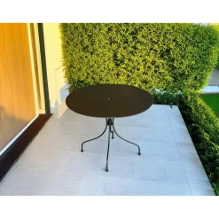 Tavolo da giardino in ferro nero Ø 90 cm